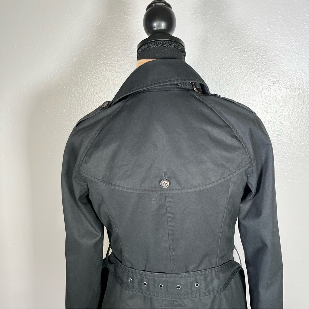 banana republic black belted trench coat XS quiet luxury old money fall capsule - Picture 6 of 14